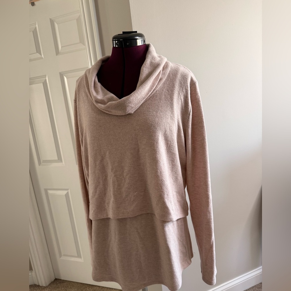 White House Black Market Light Pink Layered Sweater